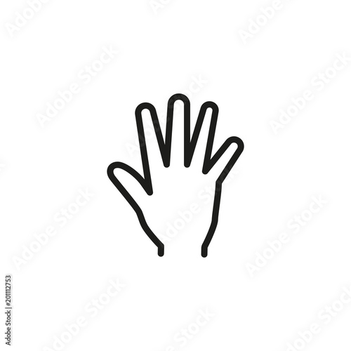 Open hand line icon. Palm, arm, help