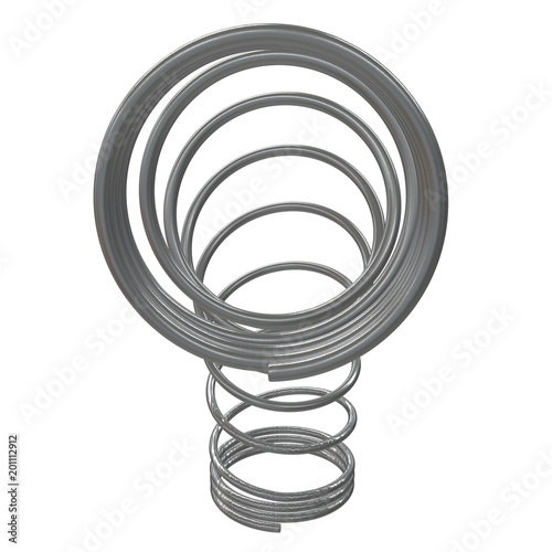 Metal spring or machine shock absorber. 3d render isolated on white background