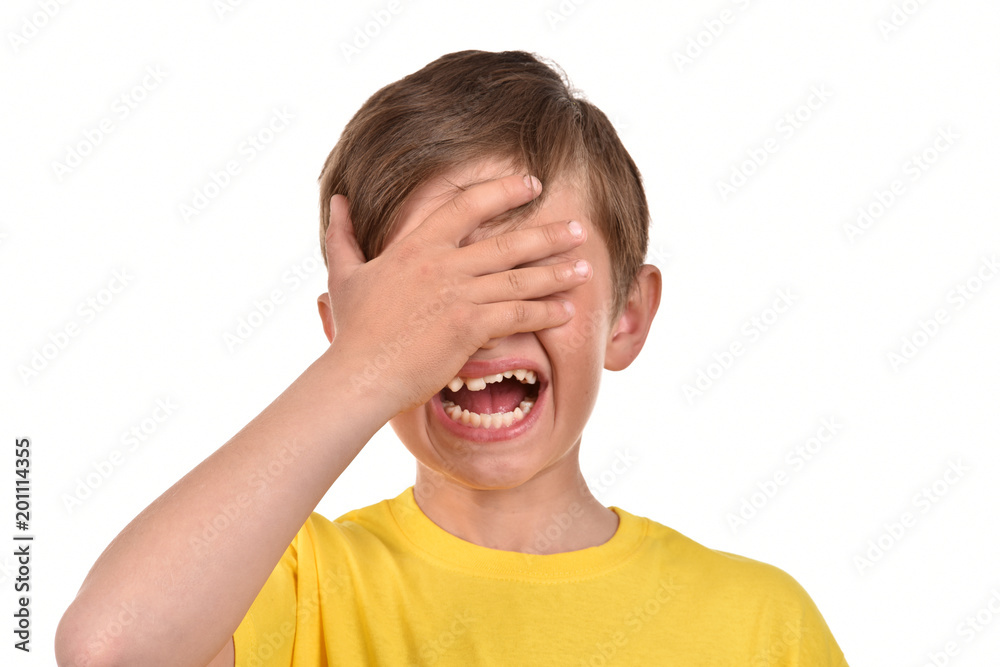 Вad mood.Emotional boy on a white background. Portrait of a teenager. Вad mood.Emotional boy on a white background. Portrait of a teenager.