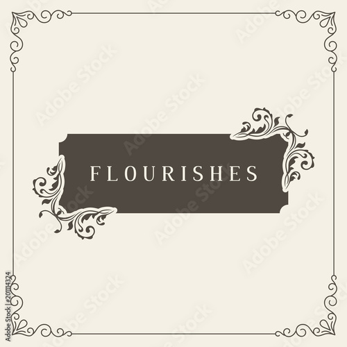 Royal Logo Design Template Vector Decoration, Flourishes Calligraphic Elegant Ornament Frame Lines. Good for Luxury