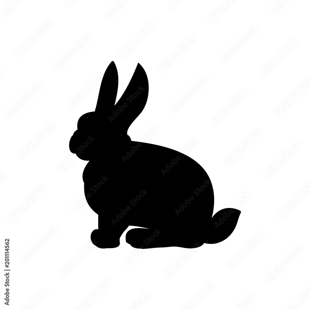 Silhouette of the rabbit on a white background Silhouette of the rabbit on a white background