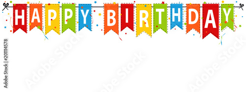 Happy Birthday Banner, Background - Editable Vector Illustration