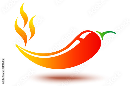 chilli pepper with flame