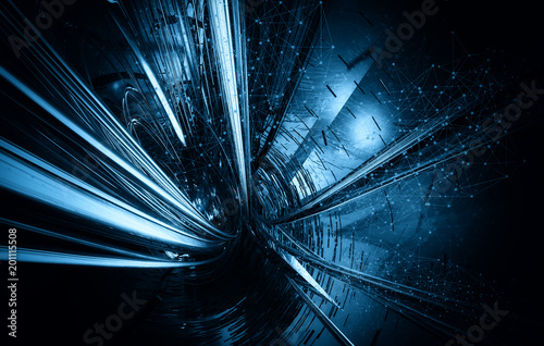 Fototapeta 3D rendering of technology background