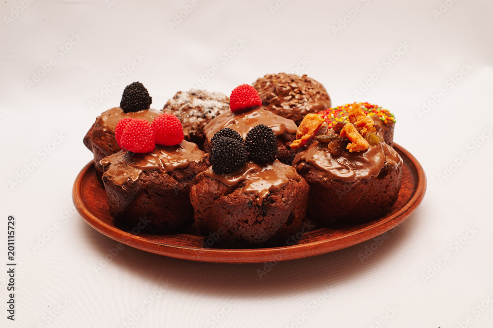 Chocolate cupcakes with poppy seeds and raisins Chocolate cupcakes with poppy seeds and raisins