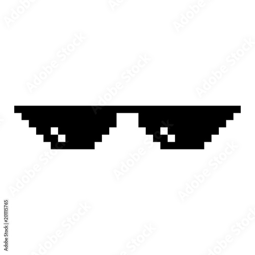 Pixel art glasses. isolated on white background