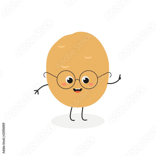 Vector illustration of cute cartoon potato isolated on white background