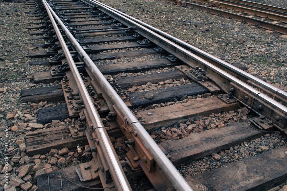 Railroad: Rails, Sleepers, Arrow. Railroad: Rails, Sleepers, Arrow.