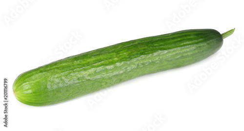 one fresh cucumbers isolated on white background