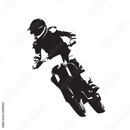 Motocross racing, fmx vector isolated silhouette