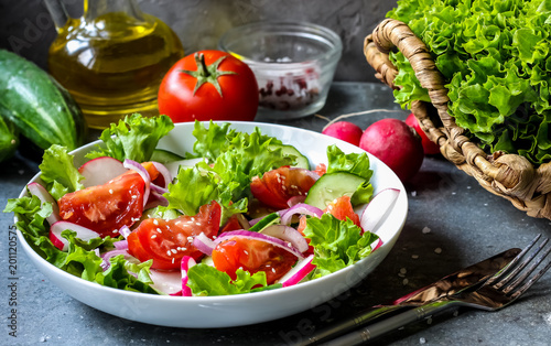 Salad with fresh spring vegetables