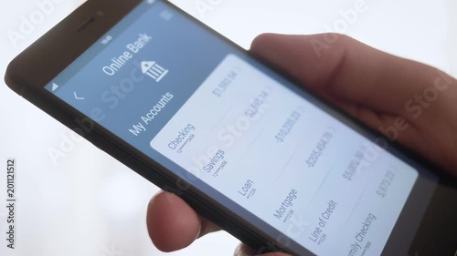 Checking bank accounts using banking app