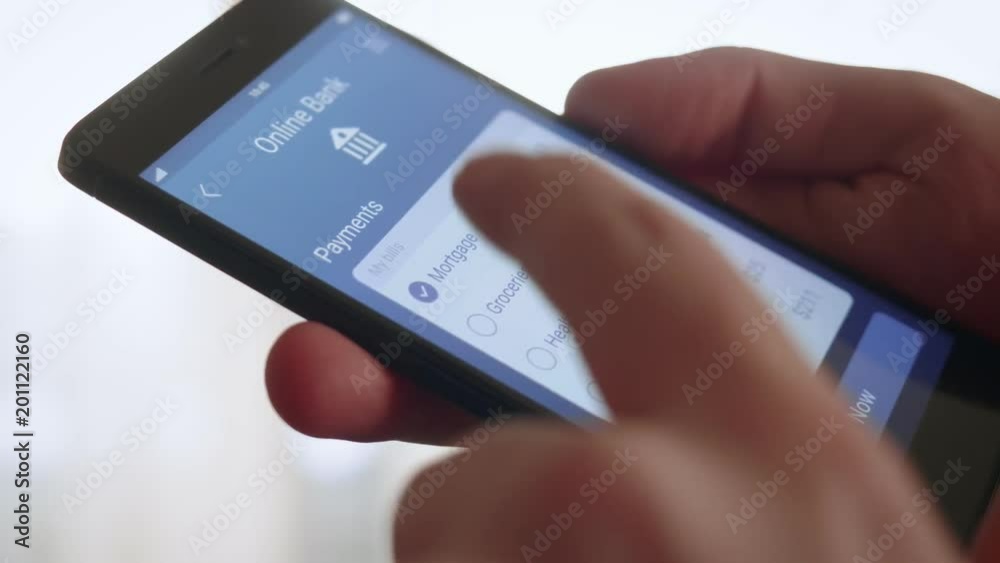Paying bills using banking app