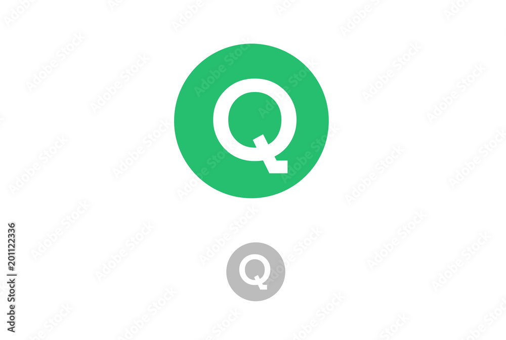 Q Letter on circle isolated on white background. Q Letter on circle isolated on white background.