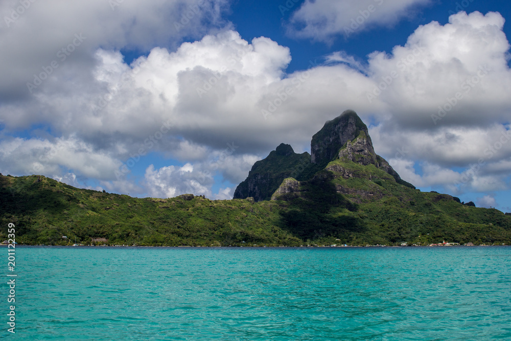 Mt. Otemanu in Bora Bora from the lagoon