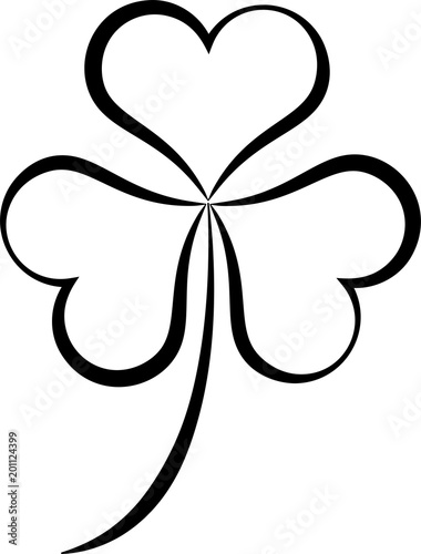 Shamrock Three Leaf Clover Calligraphic