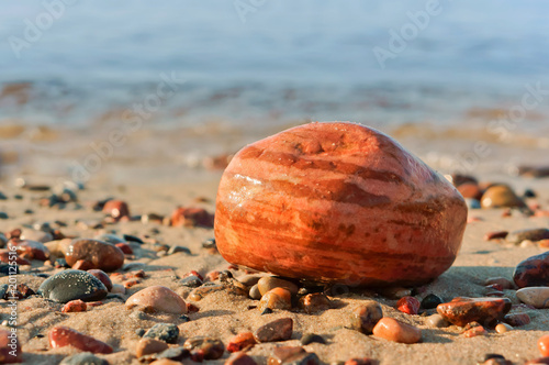 Sea stones. Big and small stones from the sea. Stones of different size and color.