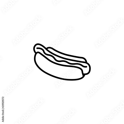 Vászonkép hot dog line icon on white background
