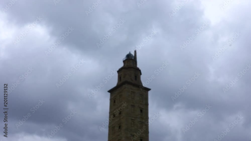 Tower of Hercules. La Coruna, Spain. Timelapse. Tower of Hercules. La Coruna, Spain. Timelapse.
