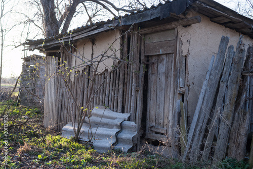 Old wooden house in village