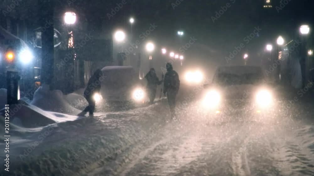 Car Stuck In Snow During Blizzard Car Stuck In Snow During Blizzard