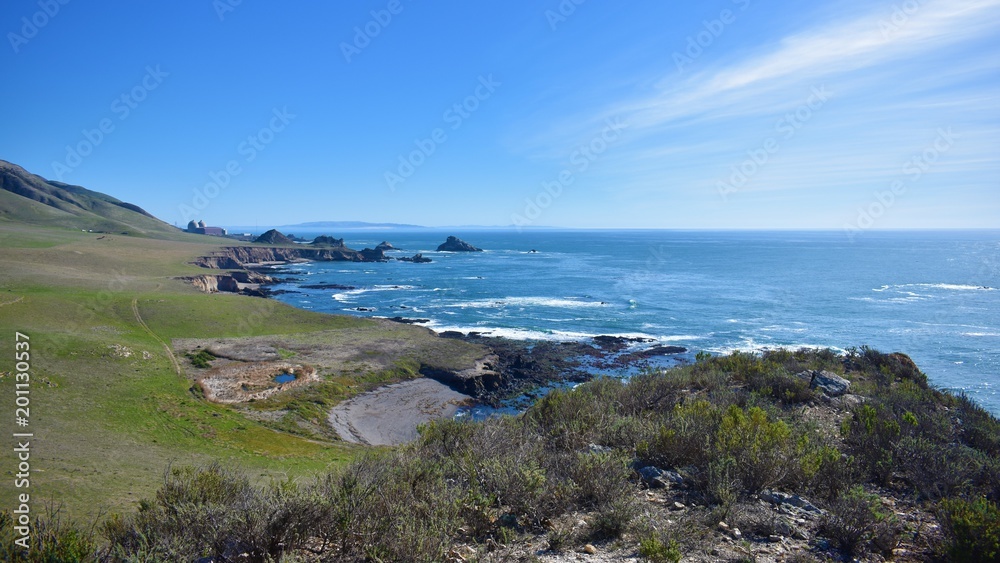 Hiking along the beaches of the California Central Coast, bright sunny day Hiking along the beaches of the California Central Coast, bright sunny day