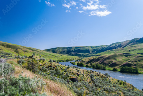 View up the Deschutes River, Oregon