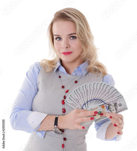 Girl with money photo