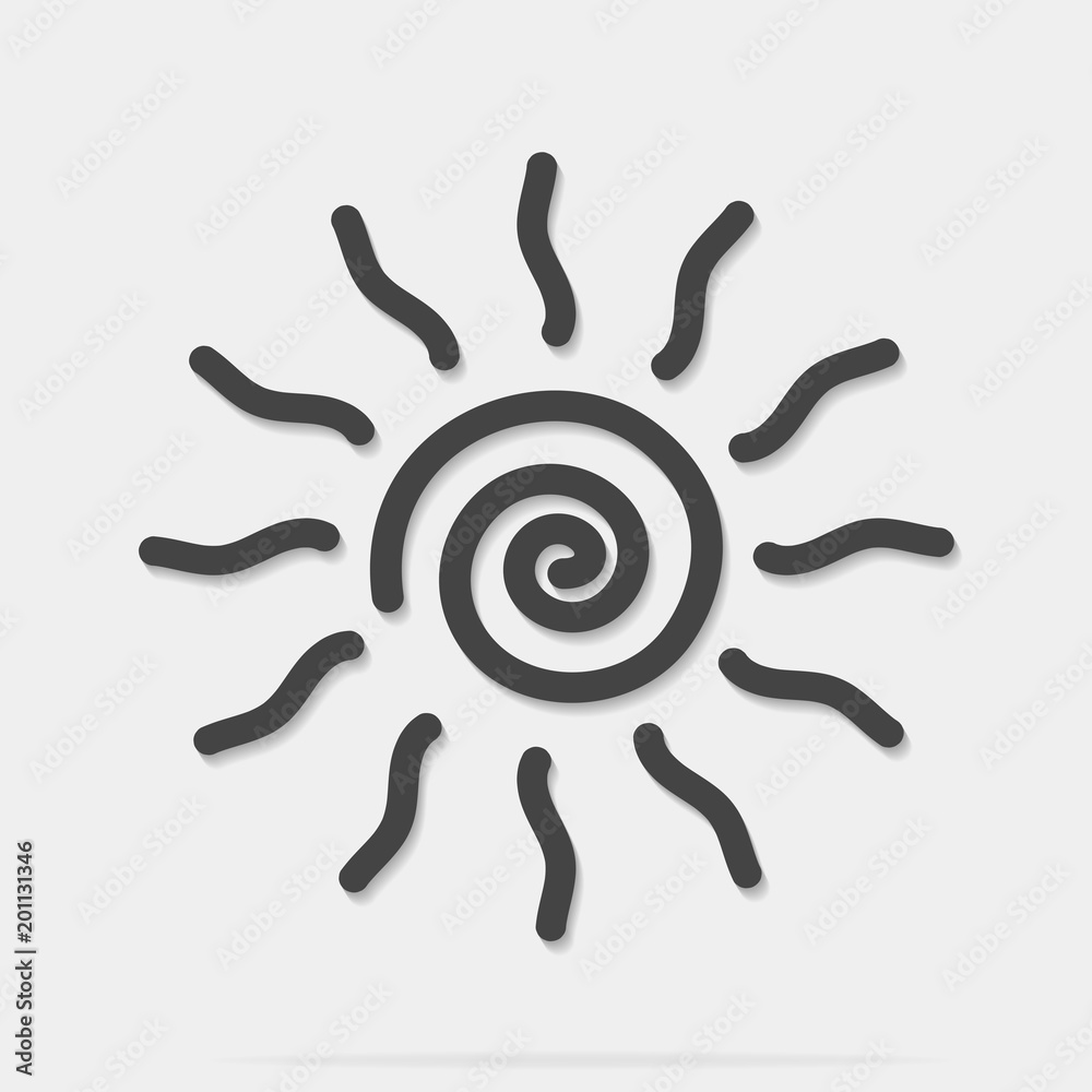 Vector icon sun on transparent background Vector icon sun on transparent background