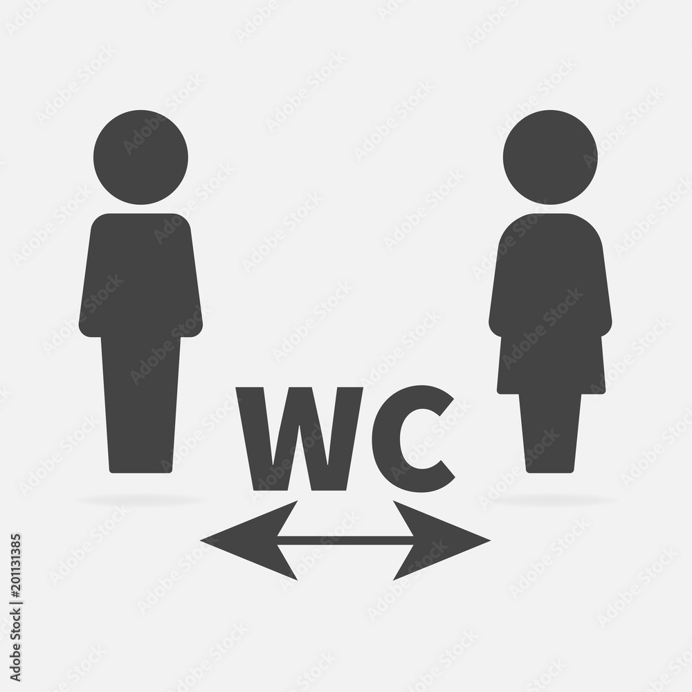 Vector icon of toilet. Plate on the door wc Vector icon of toilet. Plate on the door wc