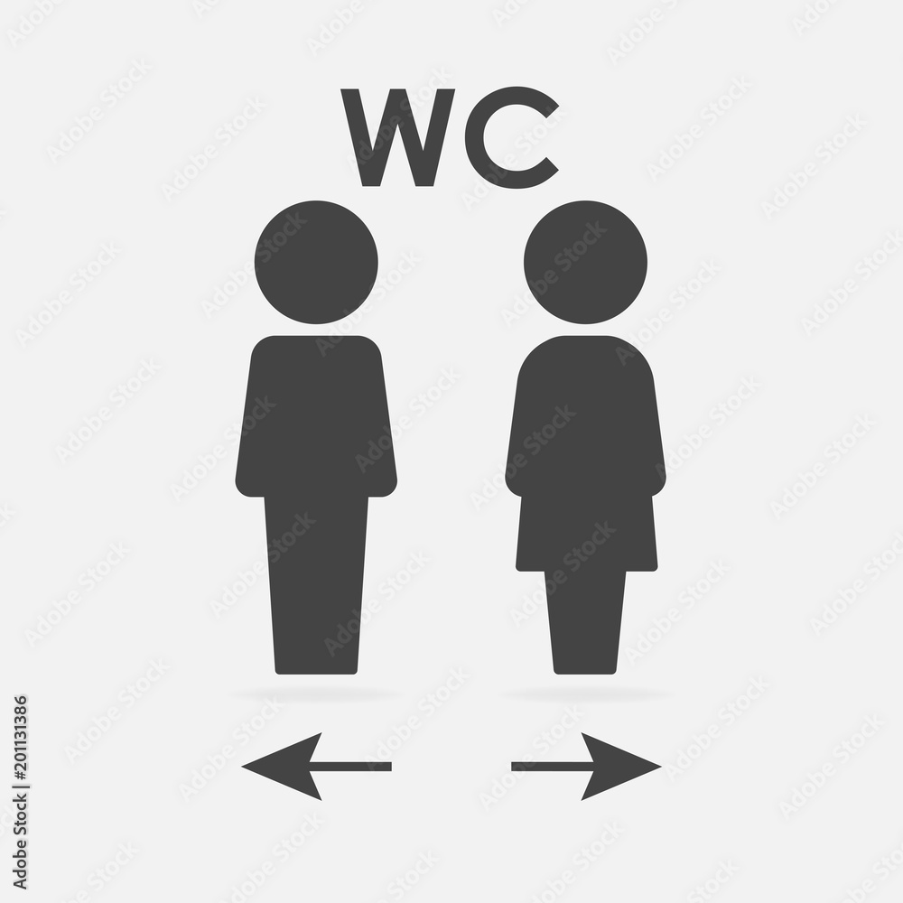 Vector icon of toilet. Plate on the door wc Vector icon of toilet. Plate on the door wc