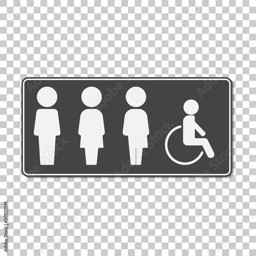 Vector icon plate gender neutral toilet.