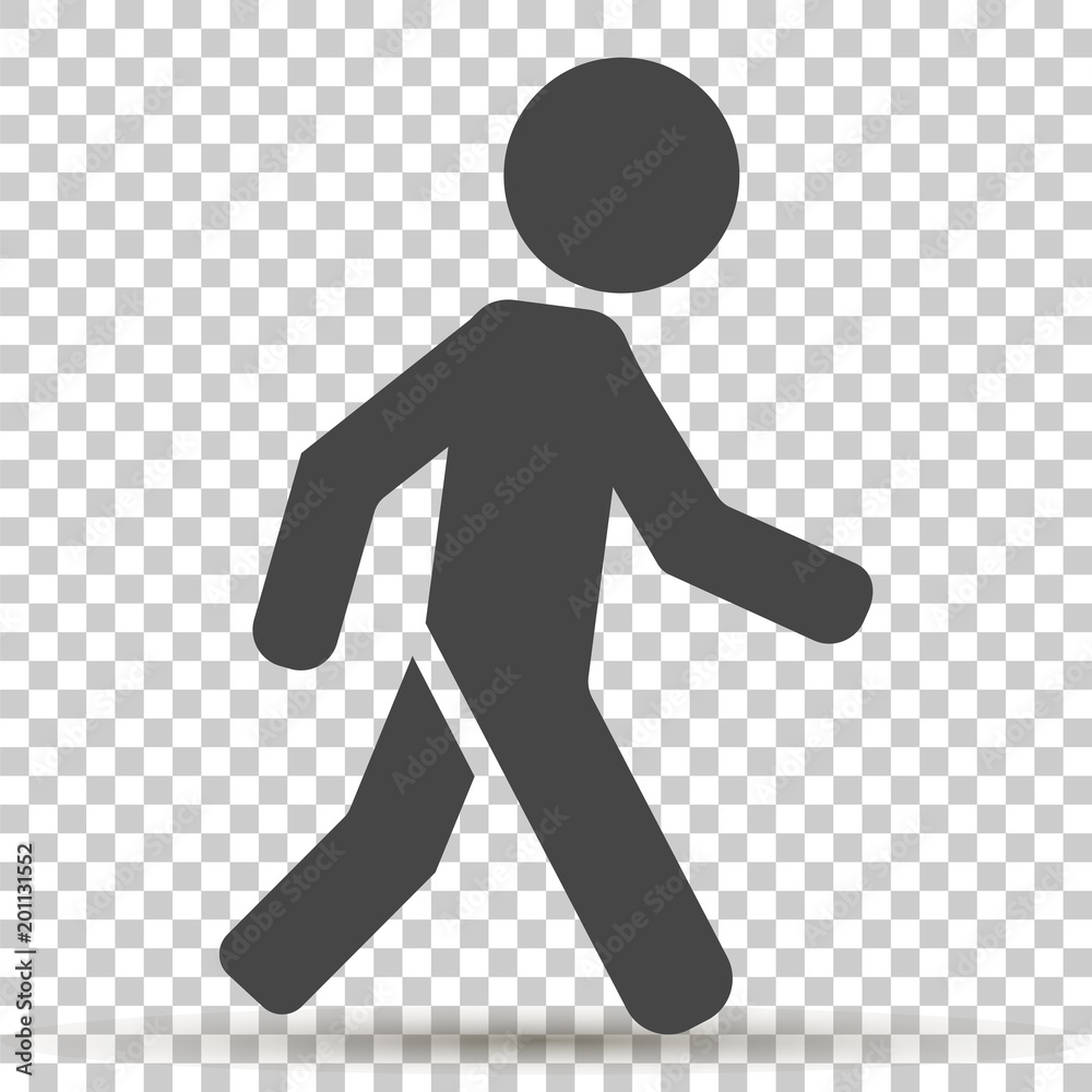 Vector icon of a walking pedestrian. Illustration of a walking man on ...
