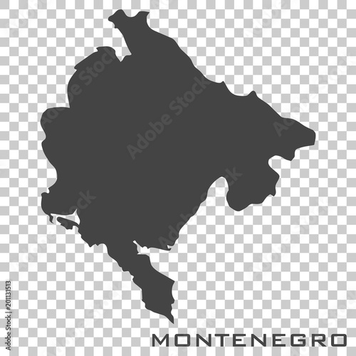 Vector icon map of Montenegro on transparent background