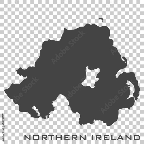 Vector icon map of Northerns ireland on transparent background photo