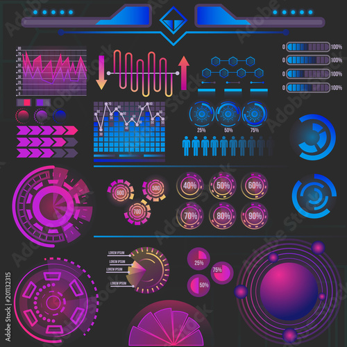 Abstract futuristic infographics elements. Vector science abstract. Vector illustration Futuristic user interface.