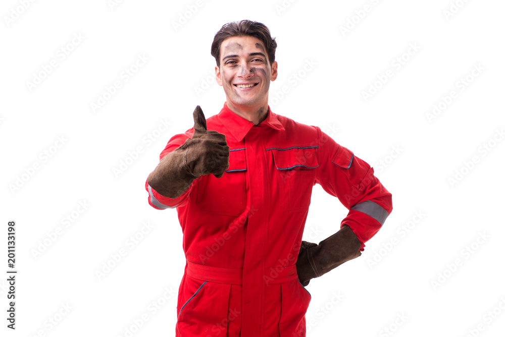Contractor employee isolated on white background Contractor employee isolated on white background