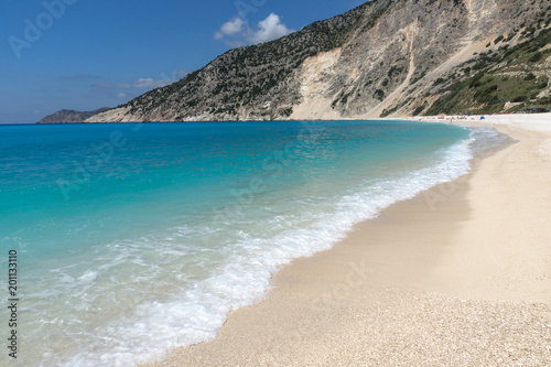 Fototapeta Naklejka Na Ścianę i Meble -  Amazing Landscape of Myrtos beach, Kefalonia, Ionian islands, Greece