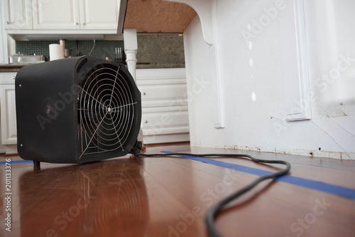 Industrial Fan For Water Damage In Kitchen photo