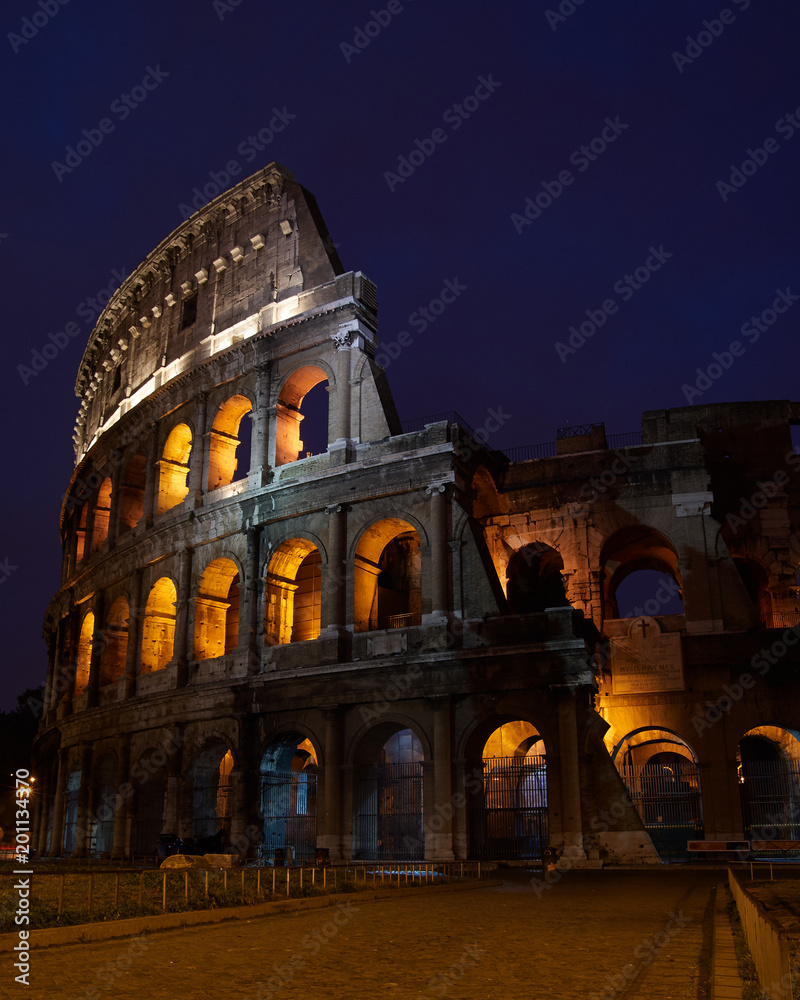 Flavian Amphitheater before dawn, Rome, Italy