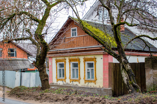 Borovsk, Russia - December 2017: Rural house in Borovsk, 1st May Street 