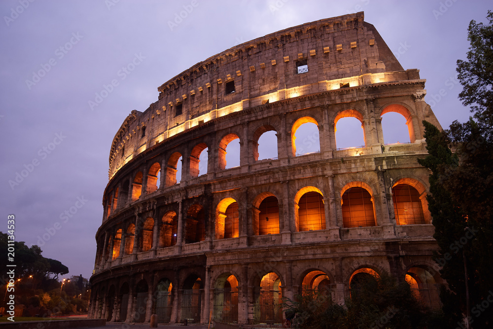 Dawn Coliseum, Rome, Italy.