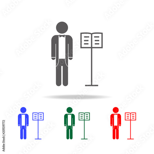 singer tailcoat tuxedo icon. Elements of people profession in multi colored icons. Premium quality graphic design icon. Simple icon for websites, web design, mobile app