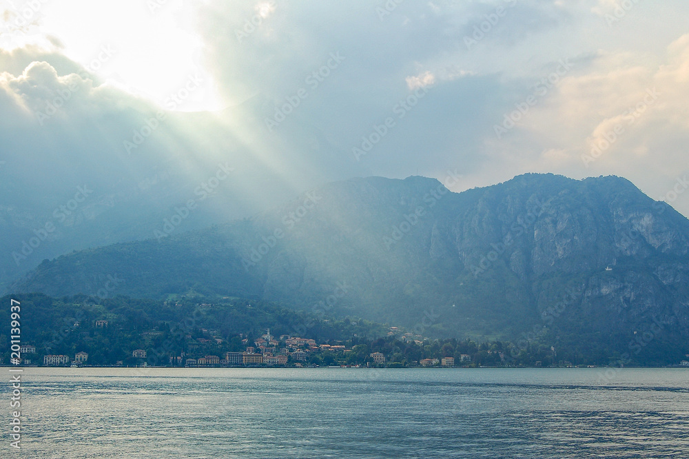 Sunbeams over Lake Como (Lago di Como) - Cadenabbia, Lombardy, Italy