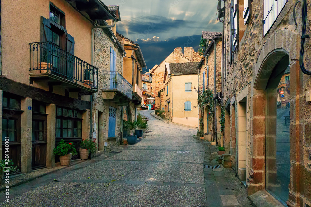 Le village médiéval de Najac, Sud-Ouest de France 