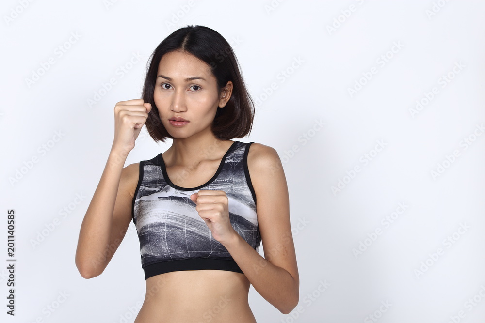 Fitness Girl in Sexy Cute Sport Bra black spandex Fitness Girl in Sexy Cute Sport Bra black spandex