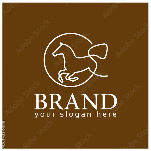 Horse line logo. Flat design.  line logo