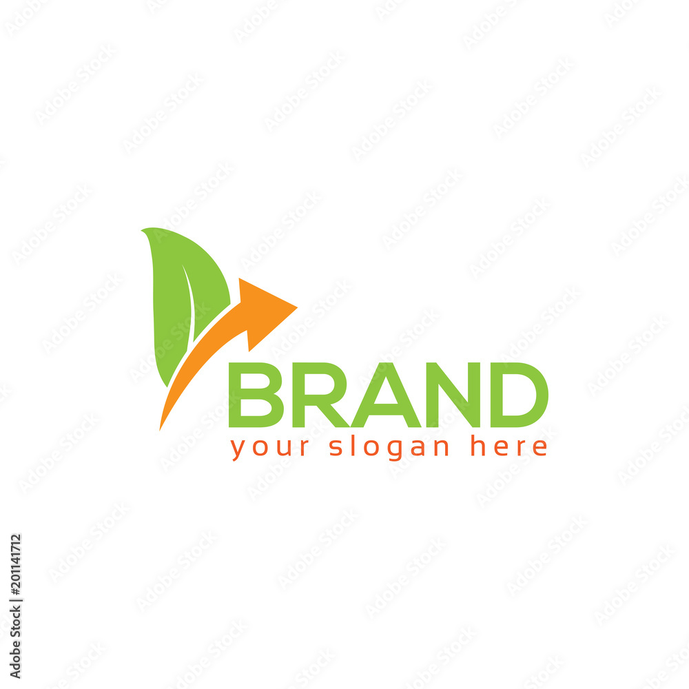 Leaf and arrow logo vector. Flat design Leaf and arrow logo vector. Flat design