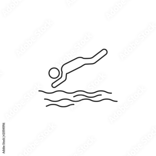 Jump into the water icon. Simple element illustration. Jump into the water symbol design template. Can be used for web and mobile