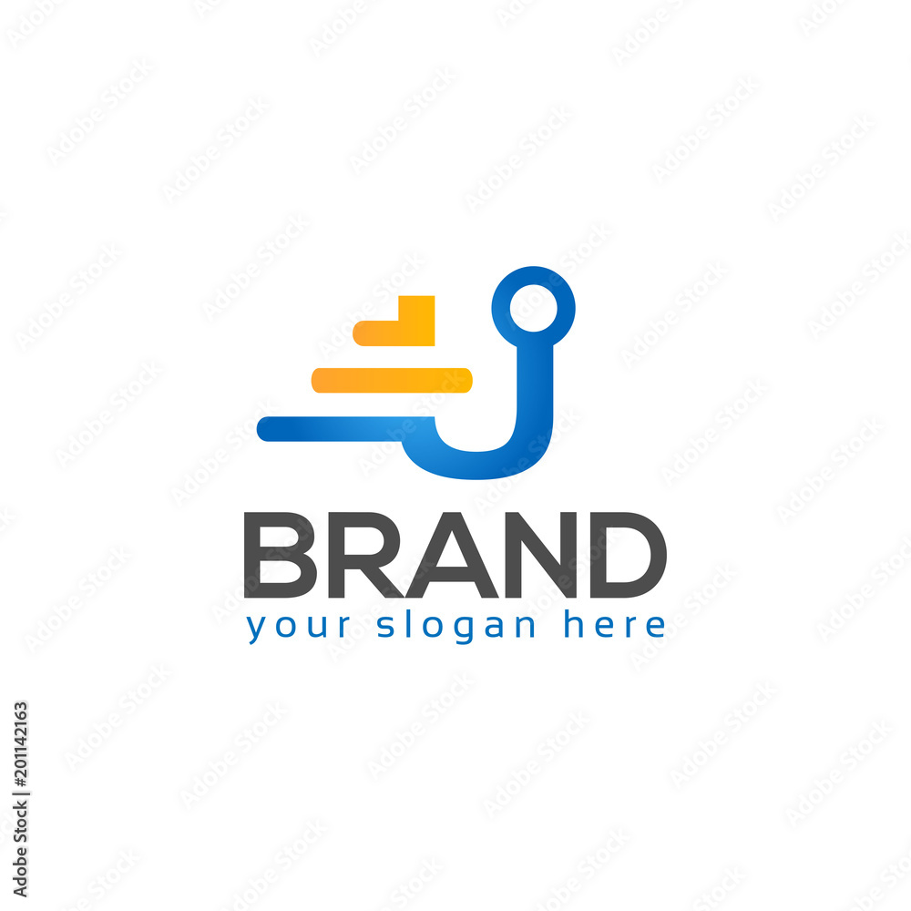 Letter U on White background. logo has the impression fast and reliable. Logo Design Template.